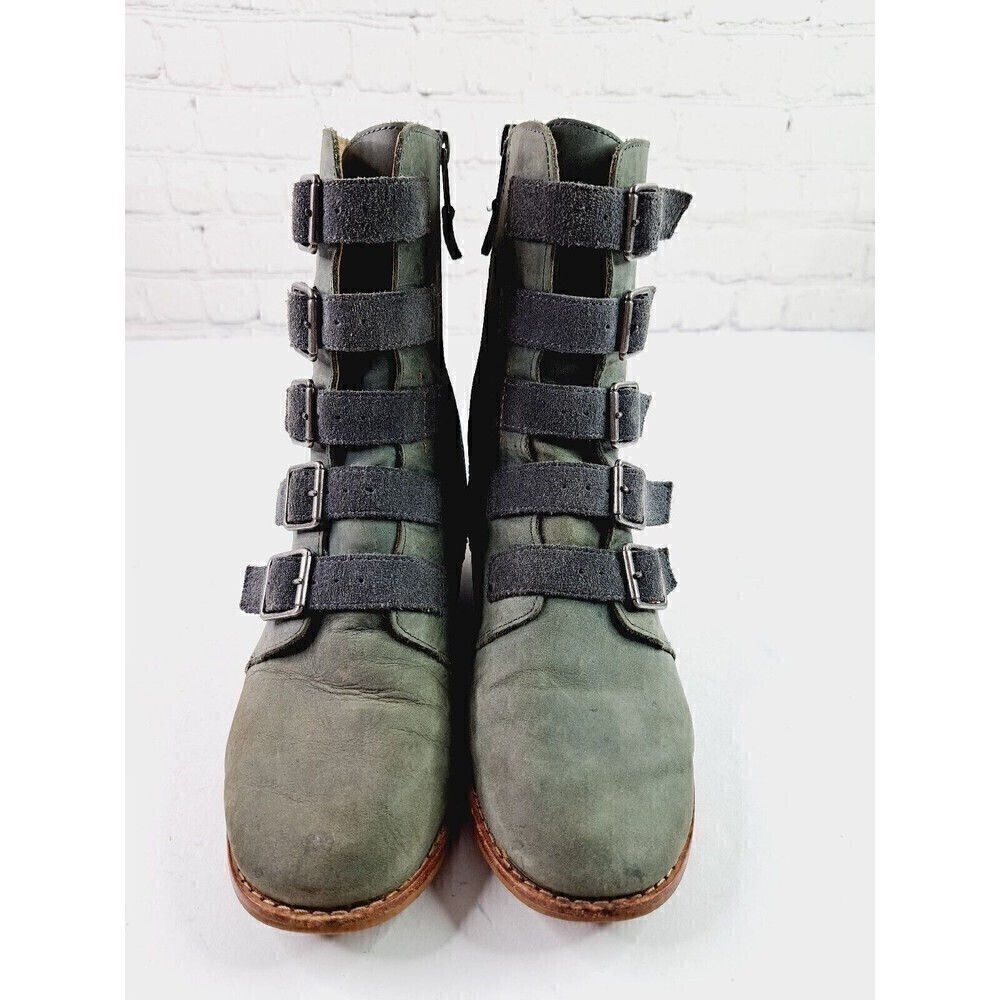 Olukai~ Elima Green Suede Ankle Boots~ Buckle~ Excellent~ Women’s Size 7 - Picture 2 of 7